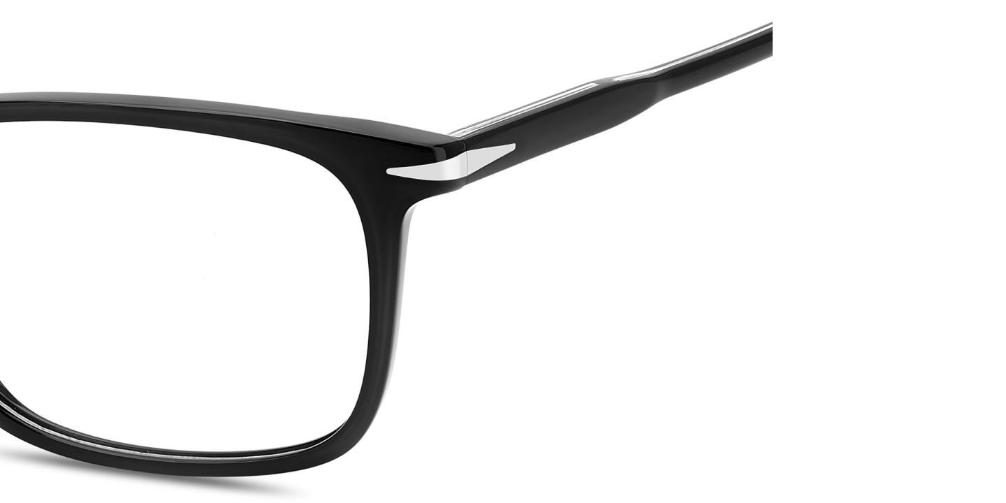 Shop DAVID BECKHAM Talisman Rectangle Eyeglasses in Black online.