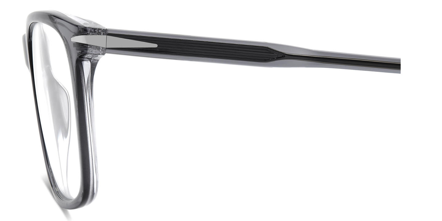 Shop DAVID BECKHAM Talisman Rectangle Eyeglasses in Crystal Grey online.