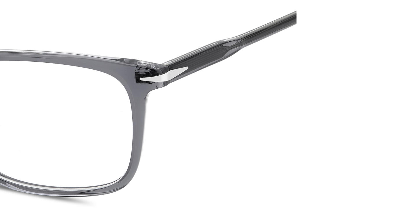 Shop DAVID BECKHAM Talisman Rectangle Eyeglasses in Crystal Grey online.