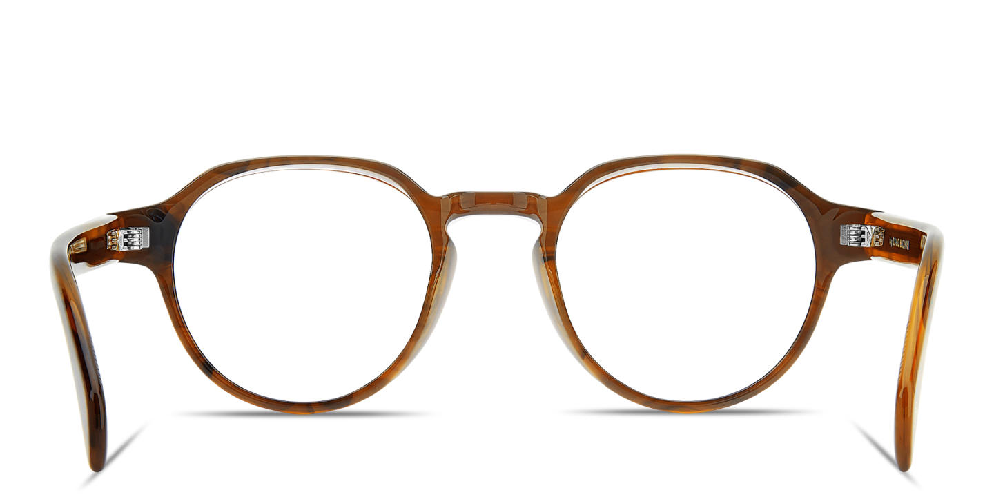 Shop DAVID BECKHAM Talisman Panthos Eyeglasses in Brown Horn online.