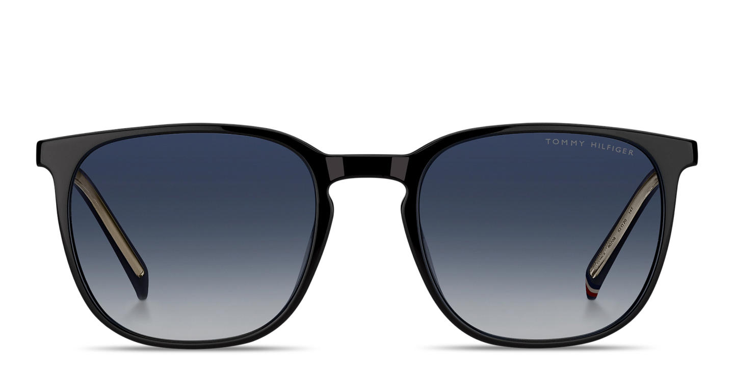 Shop Tommy Hilfiger Flag Square Sunglasses in Black online.