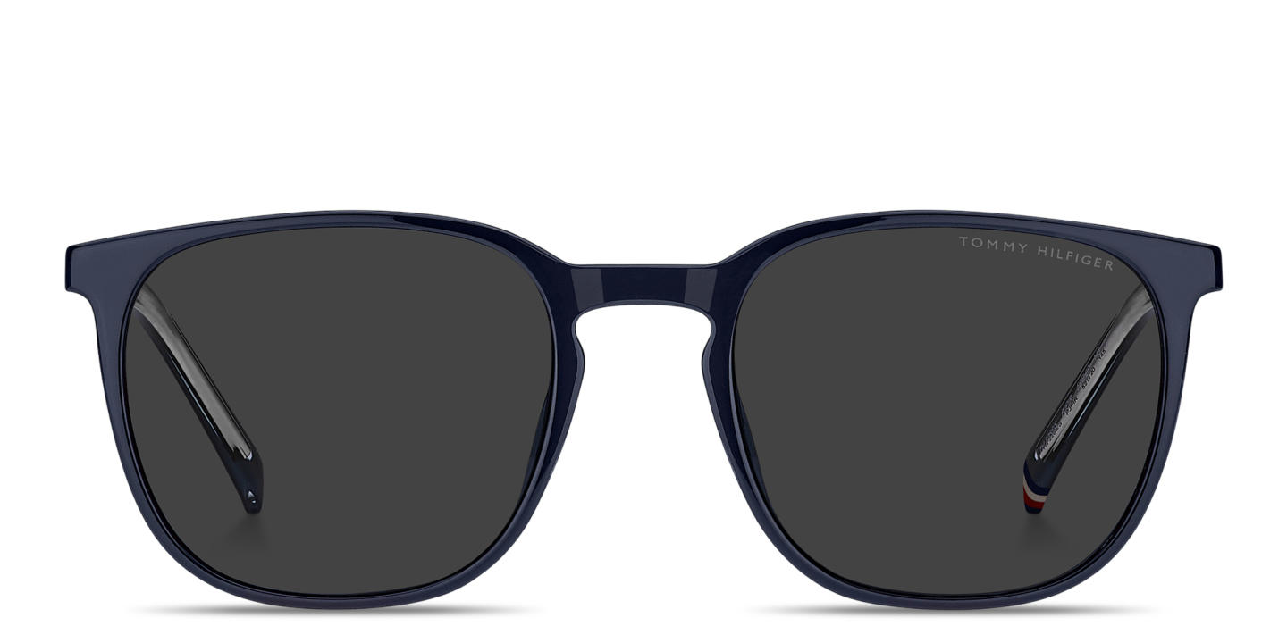 Shop Tommy Hilfiger Flag Square Sunglasses in Blue online.