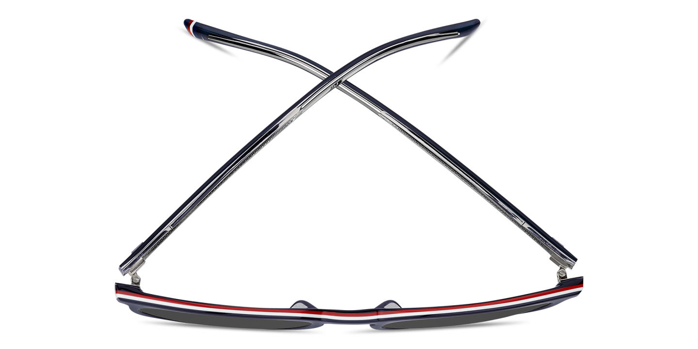 Shop Tommy Hilfiger Flag Square Sunglasses in Blue online.