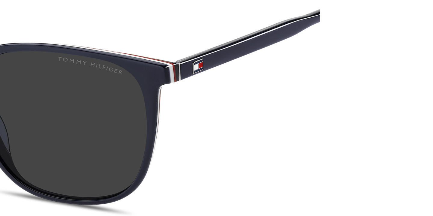 Shop Tommy Hilfiger Flag Square Sunglasses in Blue online.