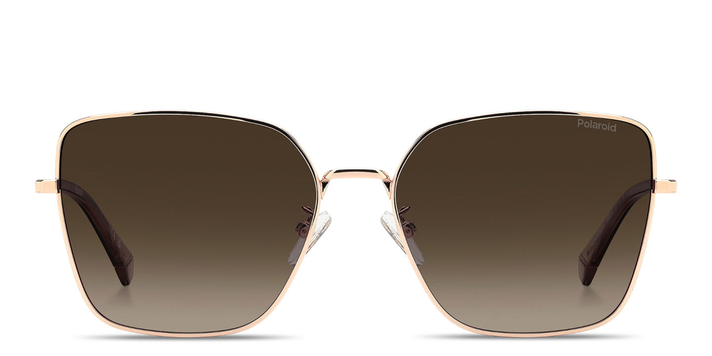 Polaroid Engraved Logo Cat-Eye Sunglasses in Gold – Product Photo 0