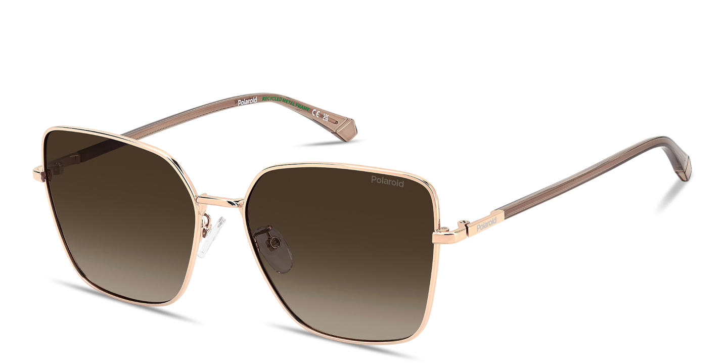 Polaroid Engraved Logo Cat-Eye Sunglasses in Gold – Product Photo 1