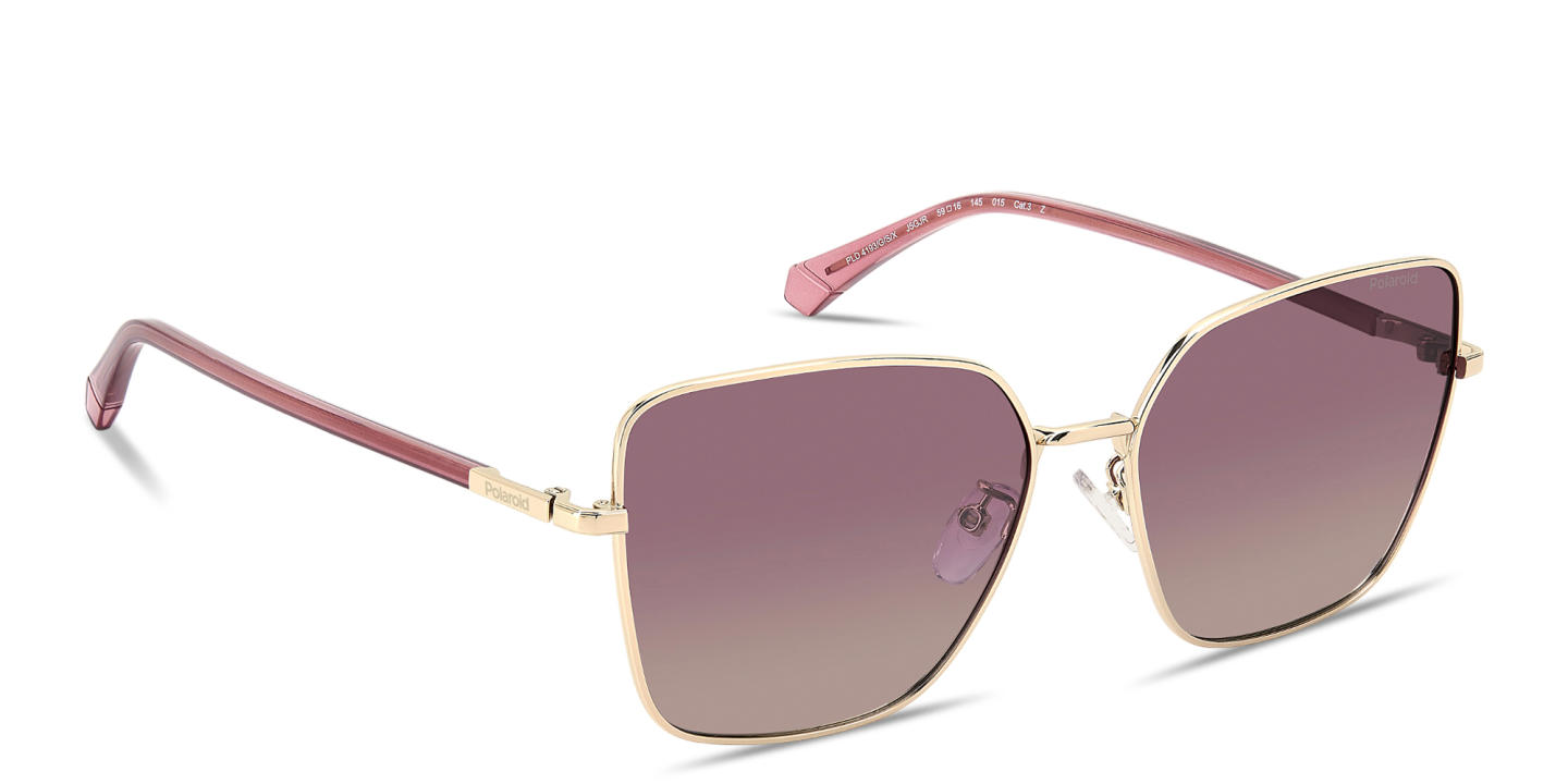 Polaroid Engraved Logo Cat-Eye Sunglasses in Gold – Product Photo 2