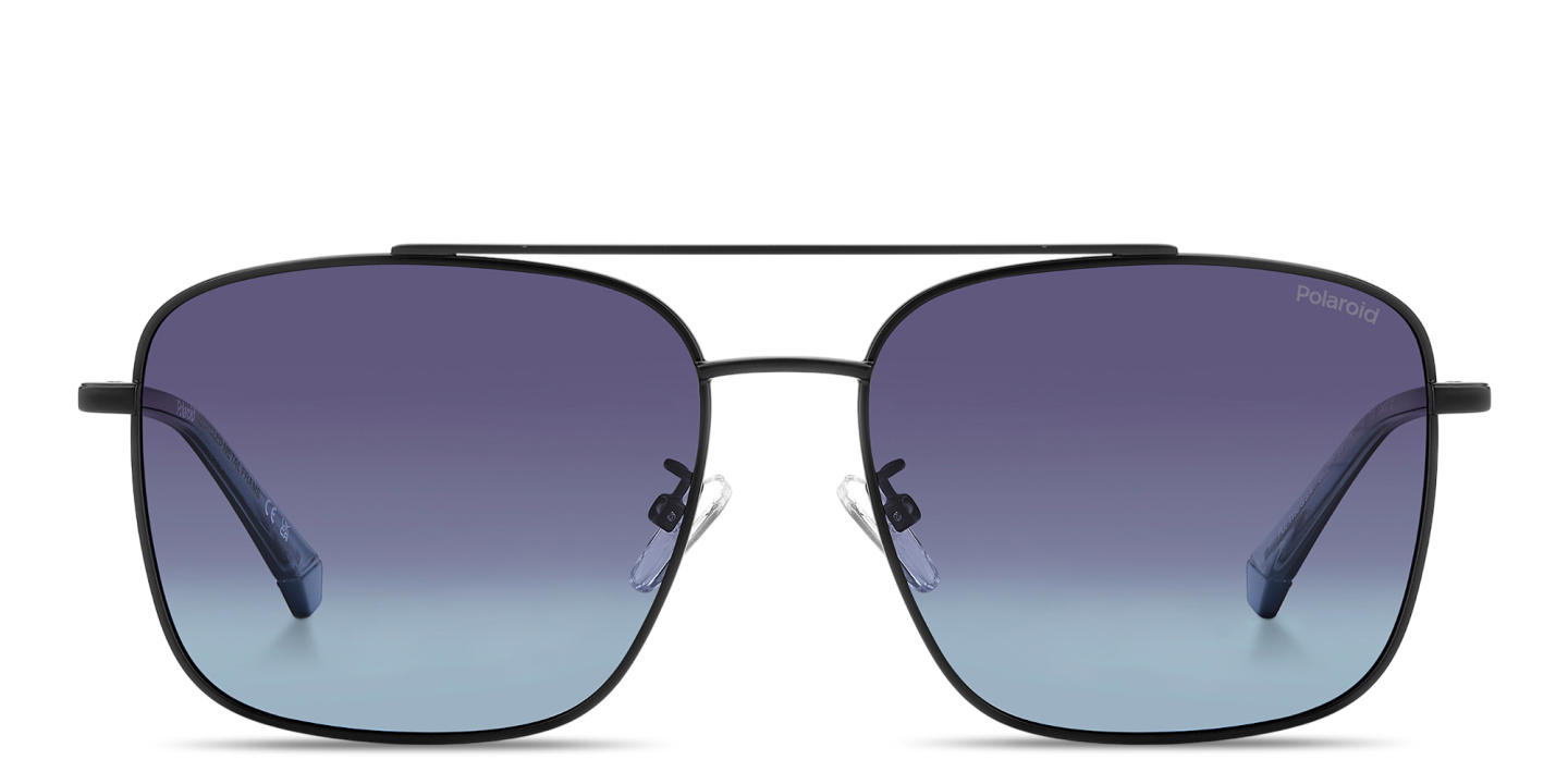 Polaroid Logo Lettering Aviator Sunglasses in Black – Product Photo 0