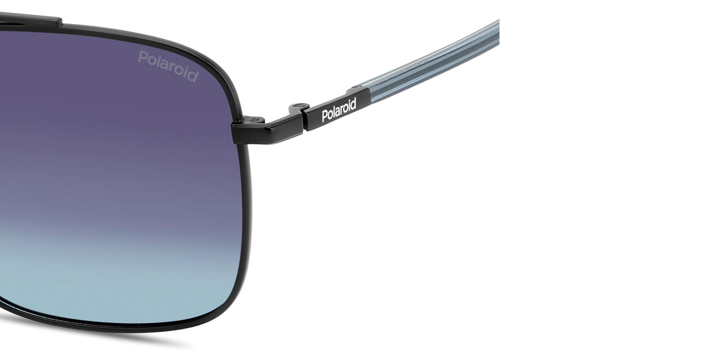 Polaroid Logo Lettering Aviator Sunglasses in Black – Product Photo 3
