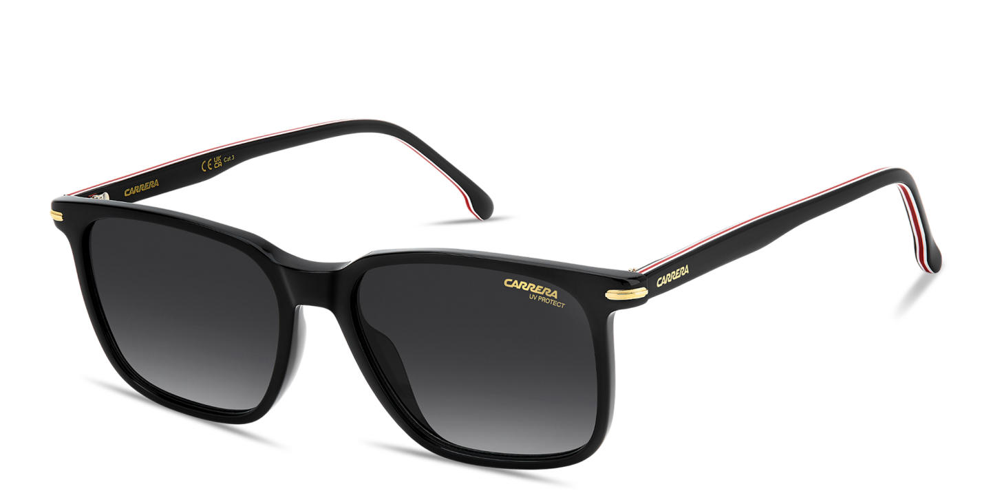 Shop Carrera Logo Lettering Rectangle Sunglasses in Black online.