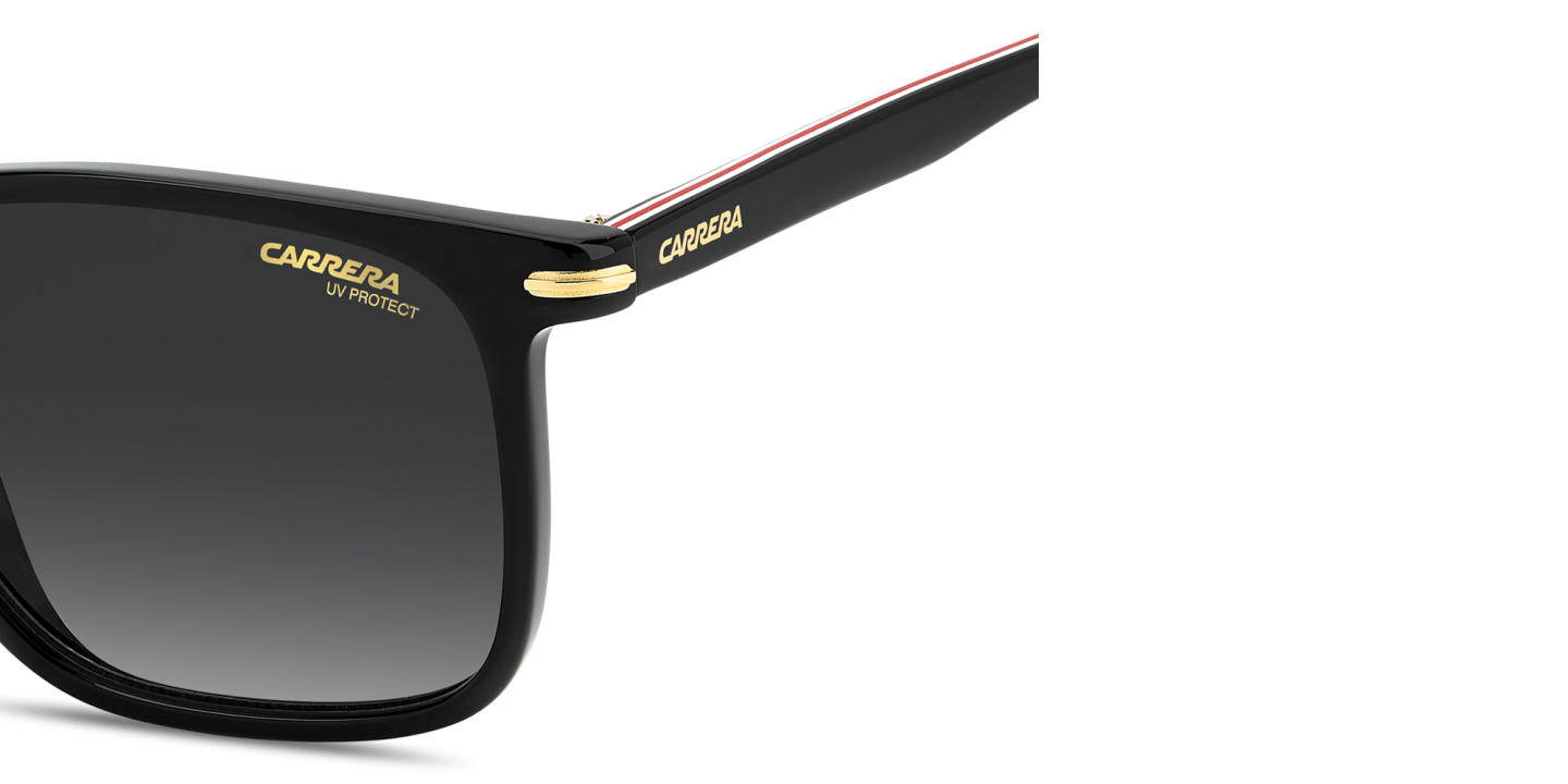 Shop Carrera Logo Lettering Rectangle Sunglasses in Black online.