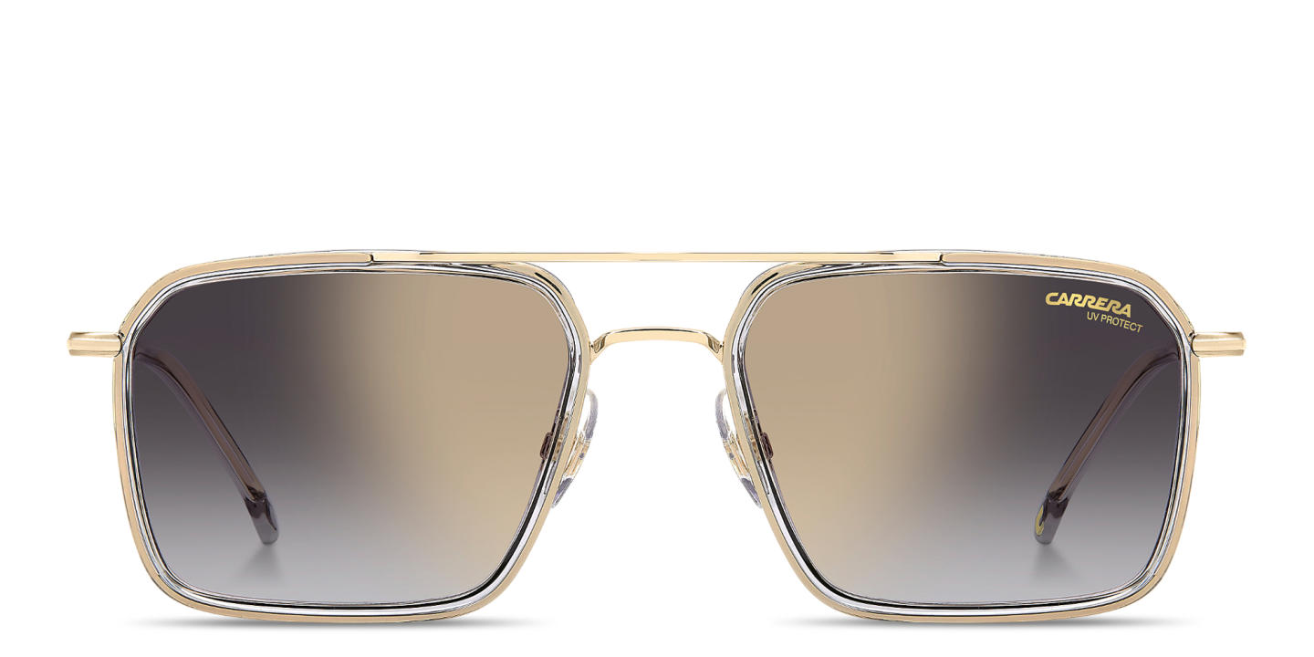 Shop Carrera Engraved Logo Aviator Sunglasses in Gold online.