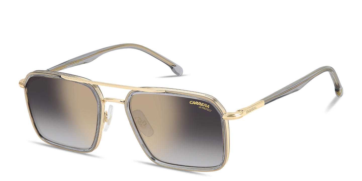 Shop Carrera Engraved Logo Aviator Sunglasses in Gold online.