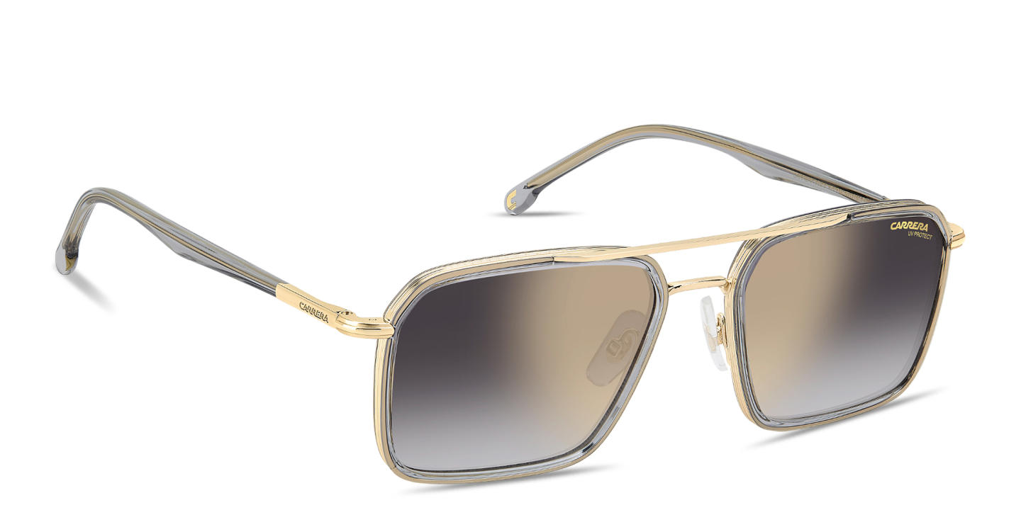 Shop Carrera Engraved Logo Aviator Sunglasses in Gold online.
