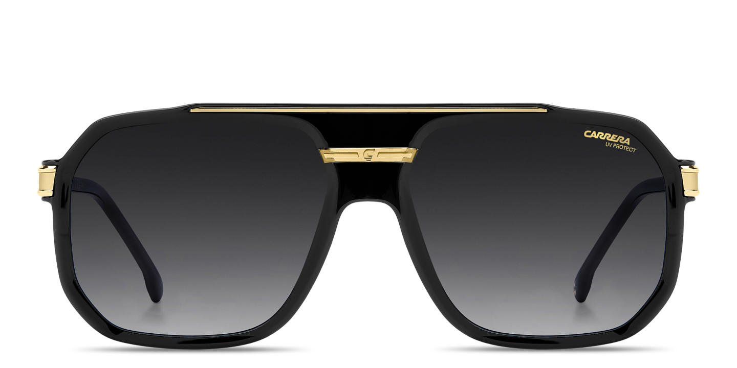 Shop Carrera Engraved Logo Rectangle Sunglasses in Black online.