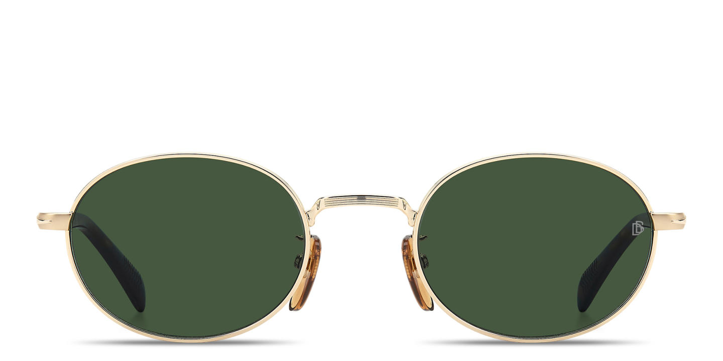 Shop DAVID BECKHAM Curator Collection Oval Sunglasses in Gold online.