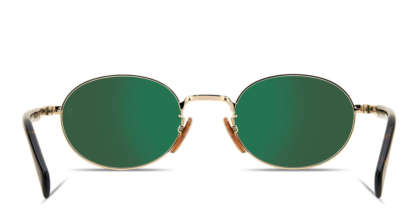 Shop DAVID BECKHAM Curator Collection Oval Sunglasses in Gold online.