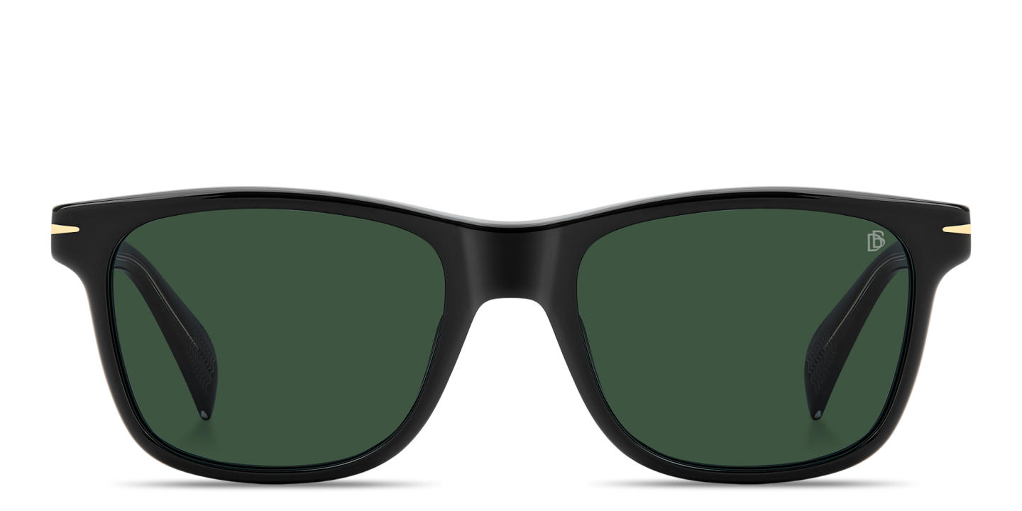 Shop DAVID BECKHAM Talisman Rectangle Sunglasses in Black online.