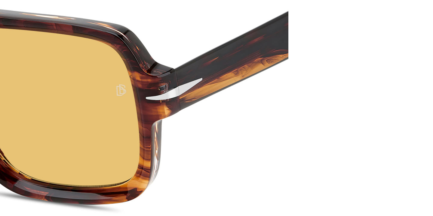 Shop DAVID BECKHAM Talisman Square Sunglasses in Brown Horn online.