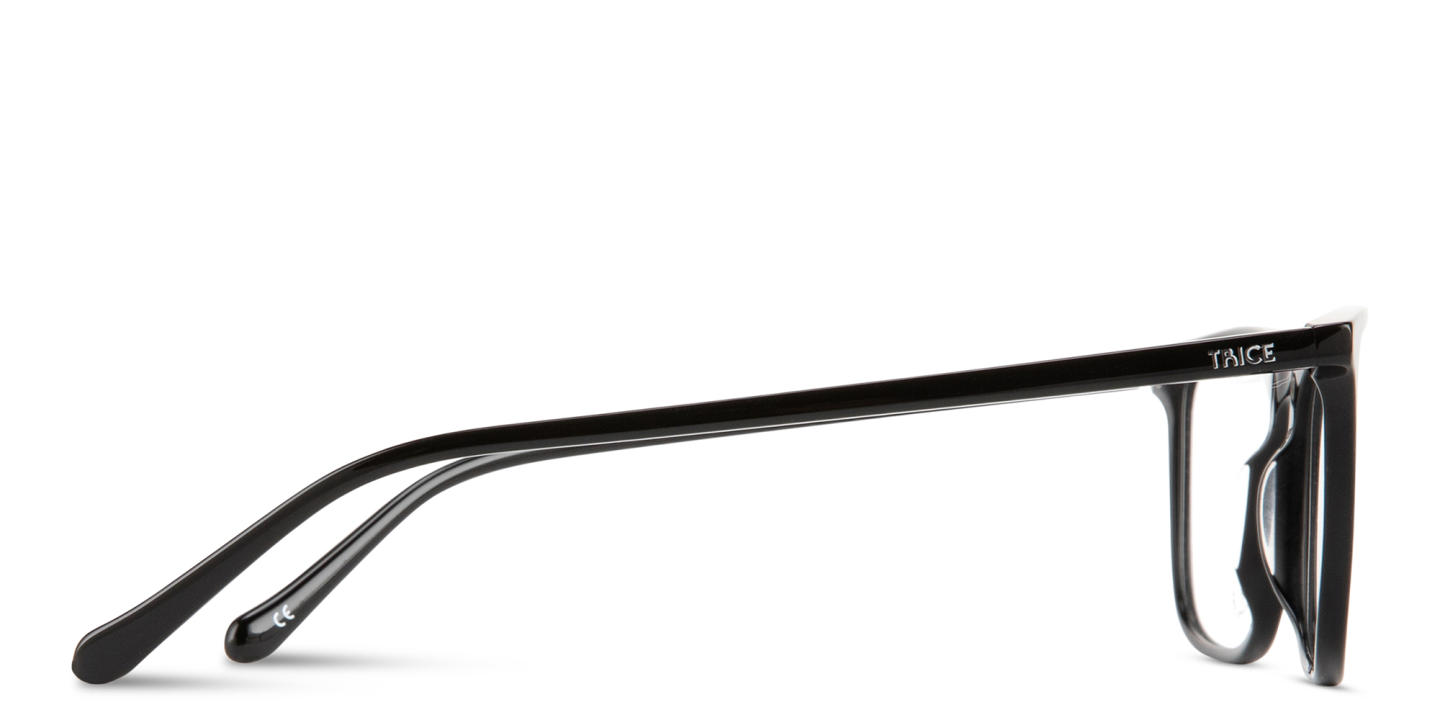 Shop TRICE Logo Wide Square Eyeglasses in Black online.