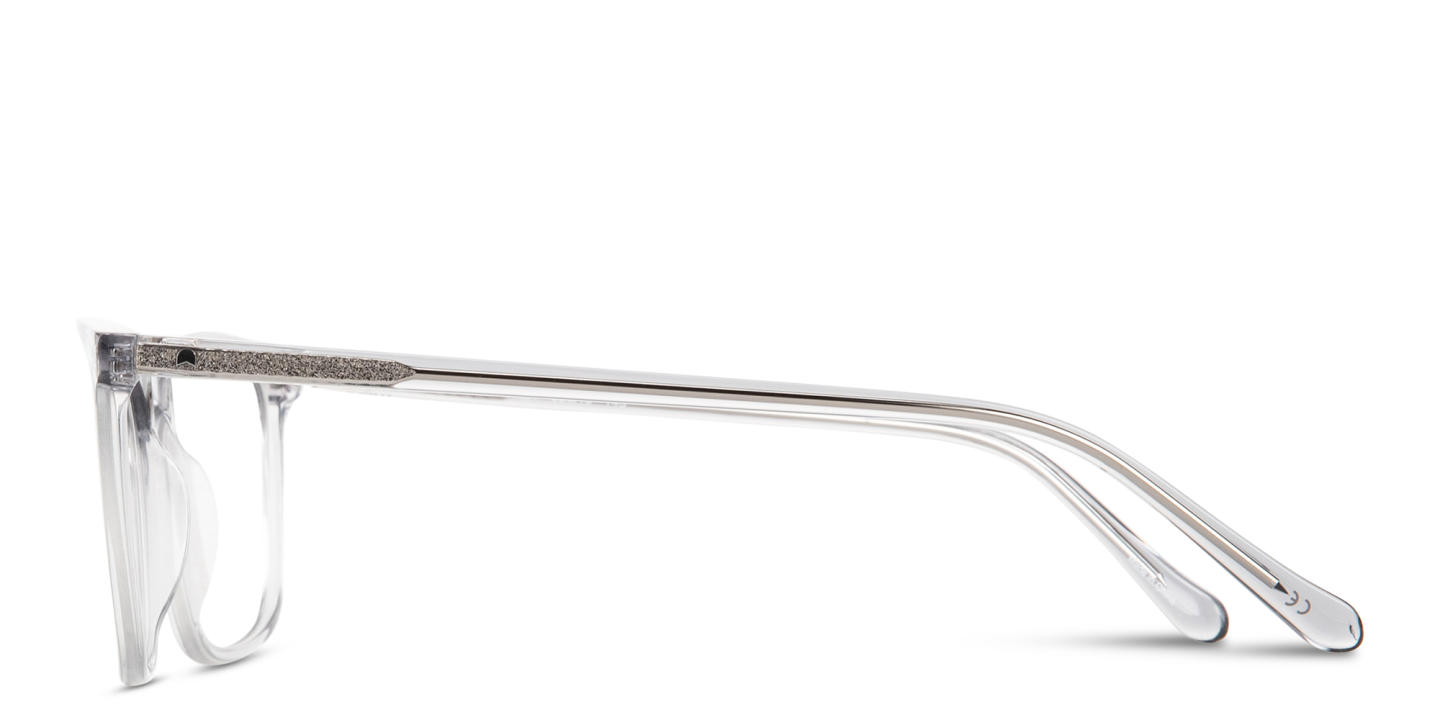 Shop TRICE Logo Wide Square Eyeglasses in Transparent Grey online.