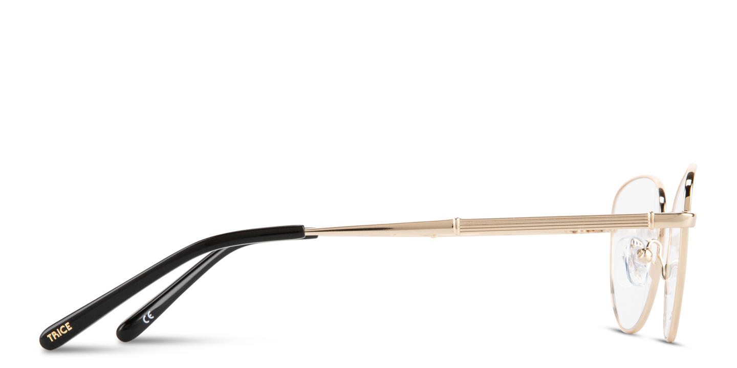 Shop TRICE Logo Cat-Eye Eyeglasses in Gold online.