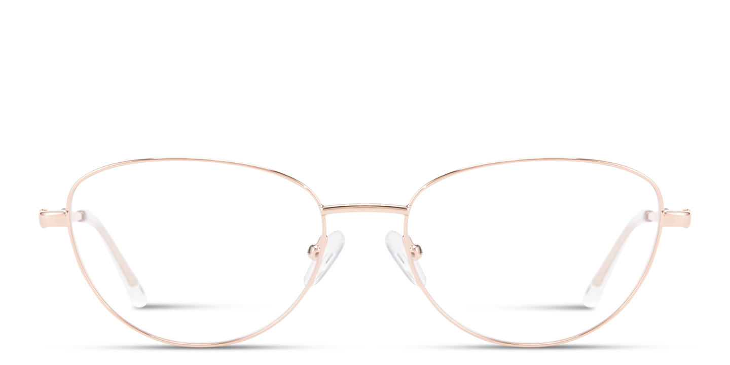 Shop TRICE Logo Cat-Eye Eyeglasses in Rose Gold online.