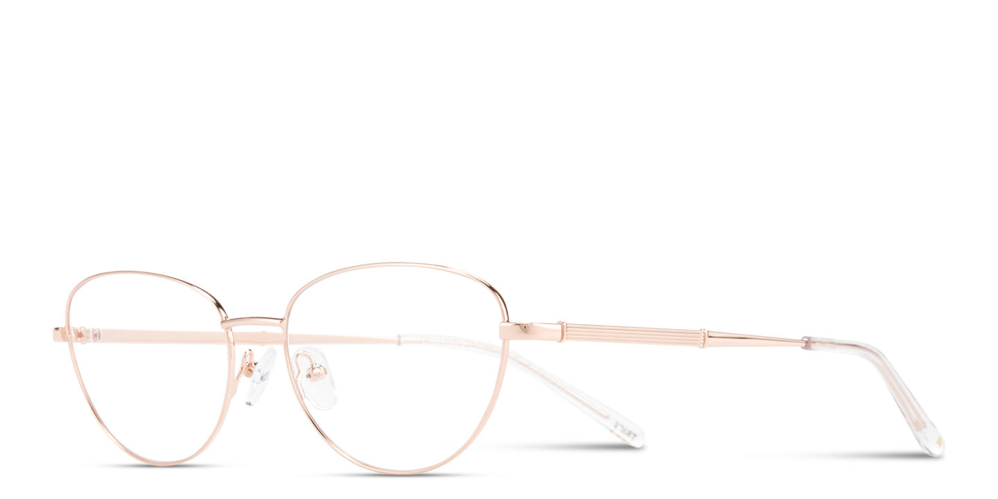 Shop TRICE Logo Cat-Eye Eyeglasses in Rose Gold online.