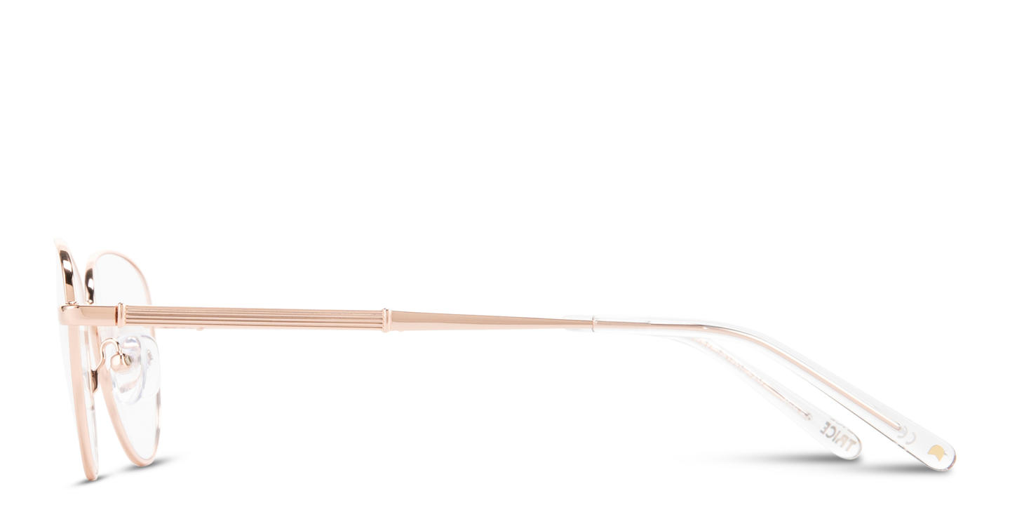 Shop TRICE Logo Cat-Eye Eyeglasses in Rose Gold online.