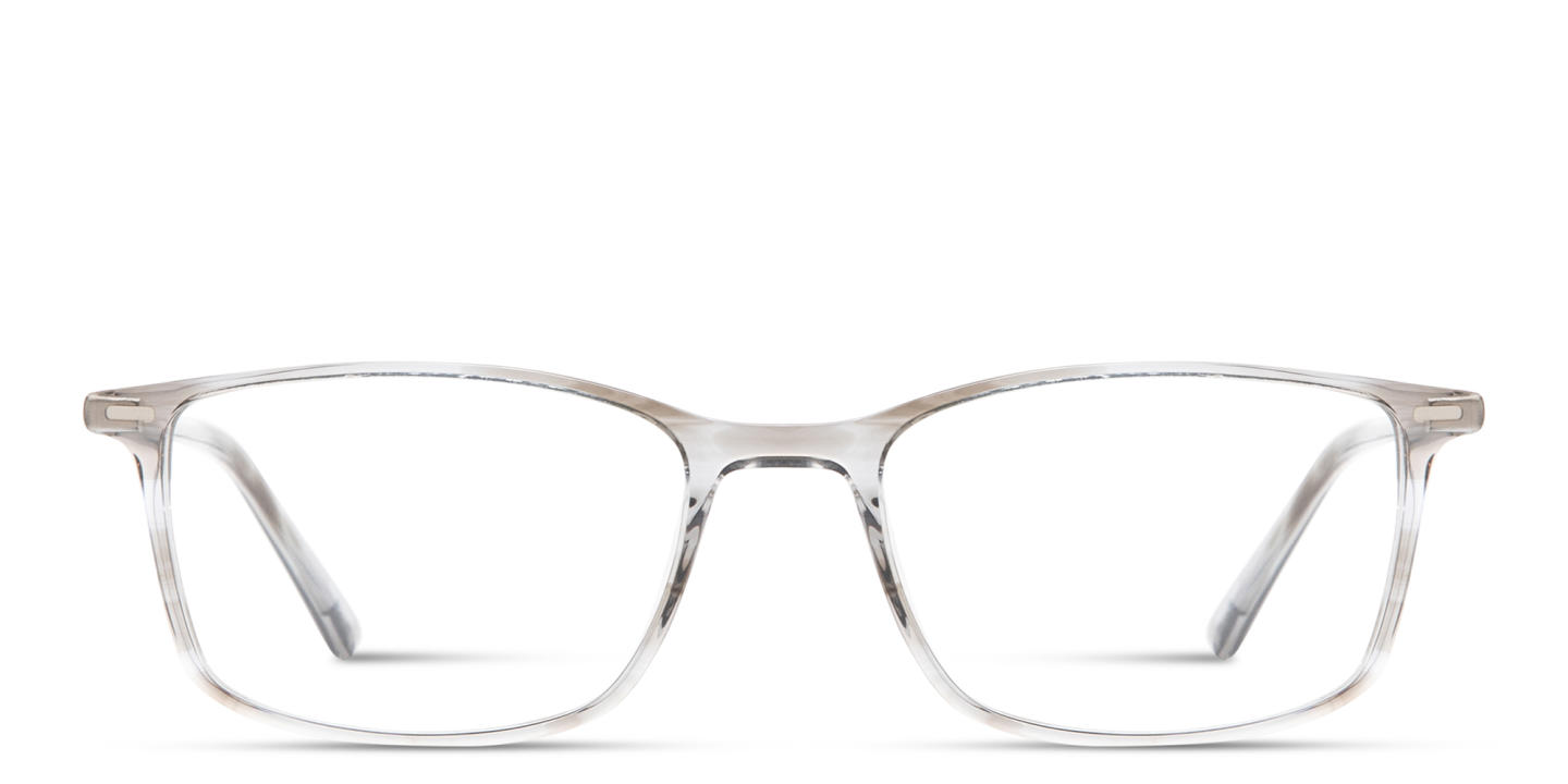 Shop TRICE Logo Rectangle Eyeglasses in Transparent Grey online.