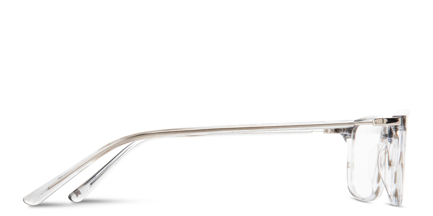 Shop TRICE Logo Rectangle Eyeglasses in Transparent Grey online.