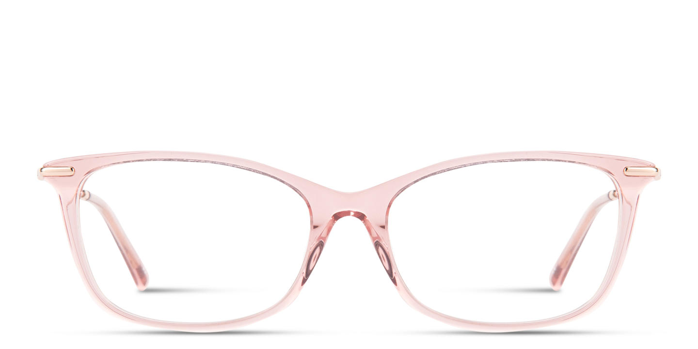 Shop TRICE Logo Cat-Eye Eyeglasses in Transparent Pink online.