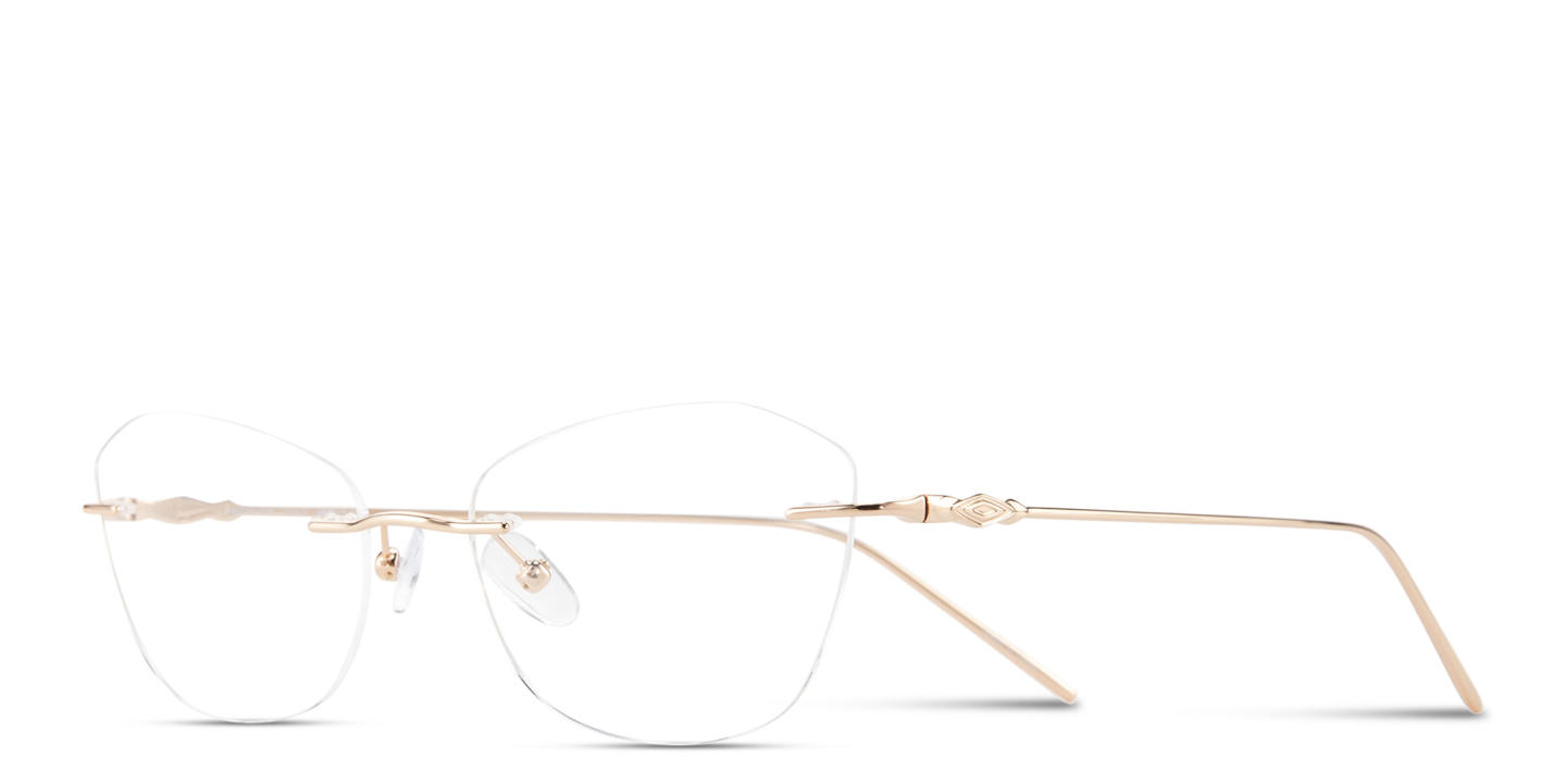 Shop TRICE Rimless Irregular Eyeglasses in Gold online.