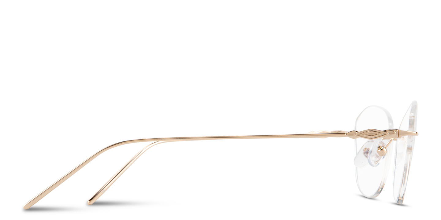 Shop TRICE Rimless Irregular Eyeglasses in Gold online.