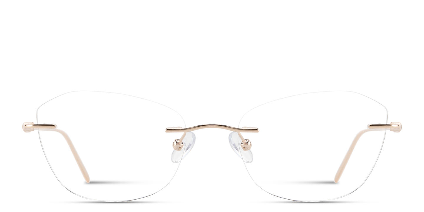 Shop TRICE Rimless Irregular Eyeglasses in Shiny Gold online.