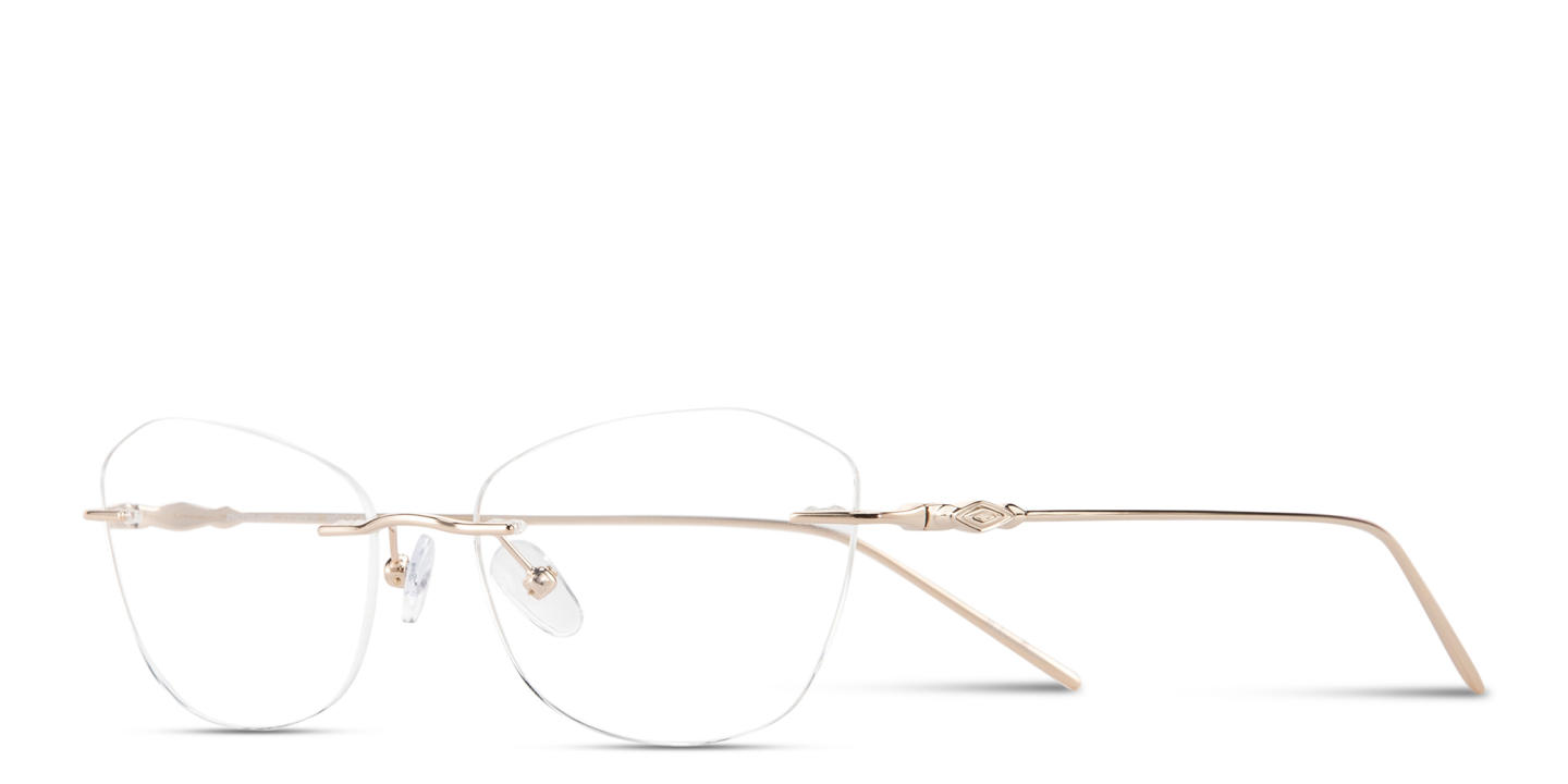 Shop TRICE Rimless Irregular Eyeglasses in Shiny Gold online.