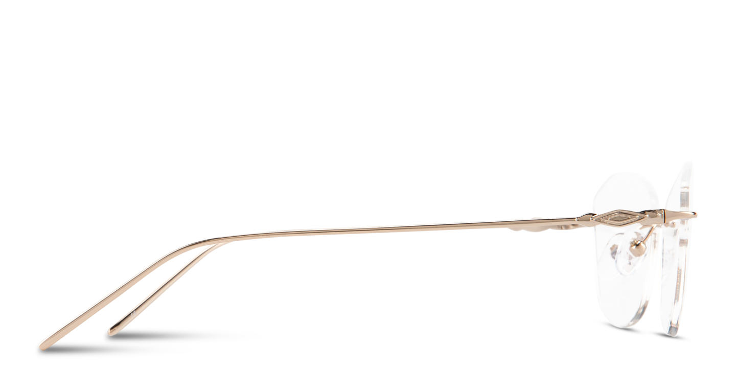 Shop TRICE Rimless Irregular Eyeglasses in Shiny Gold online.