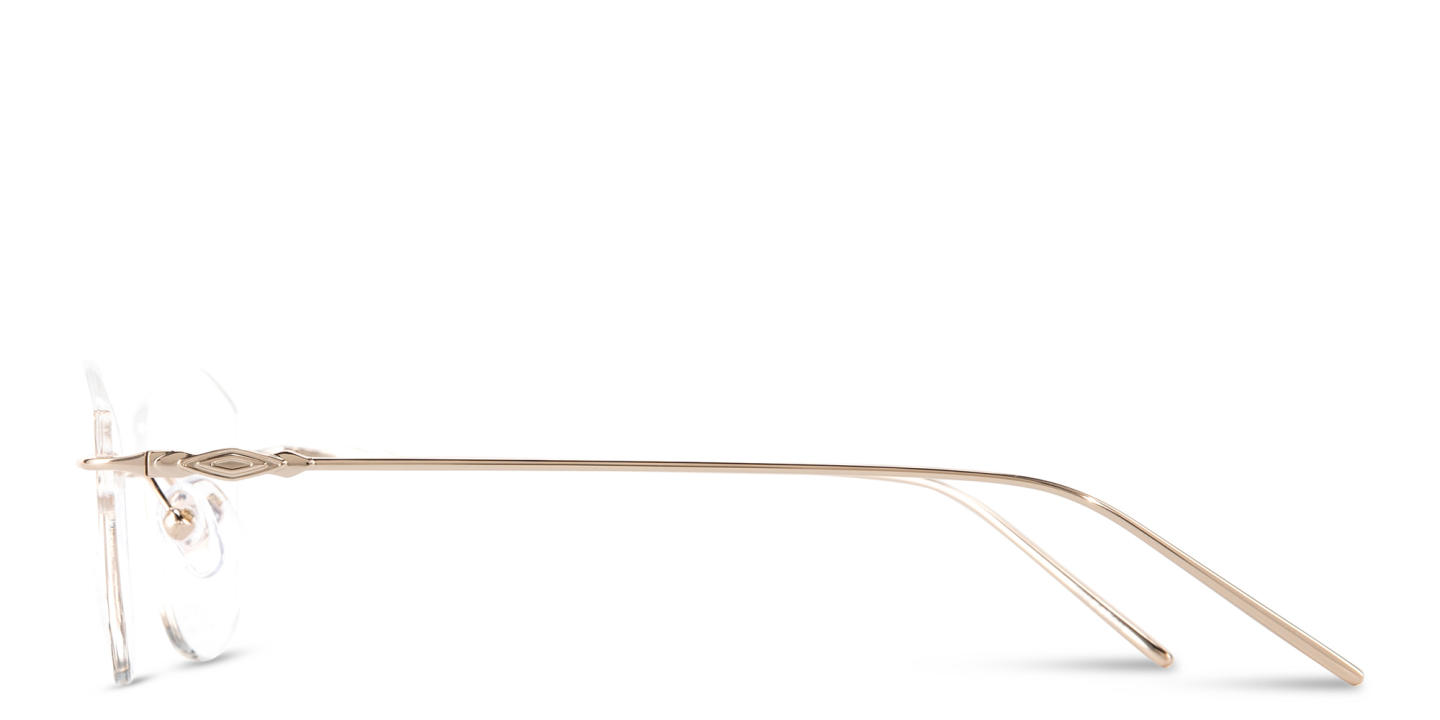 Shop TRICE Rimless Irregular Eyeglasses in Shiny Gold online.