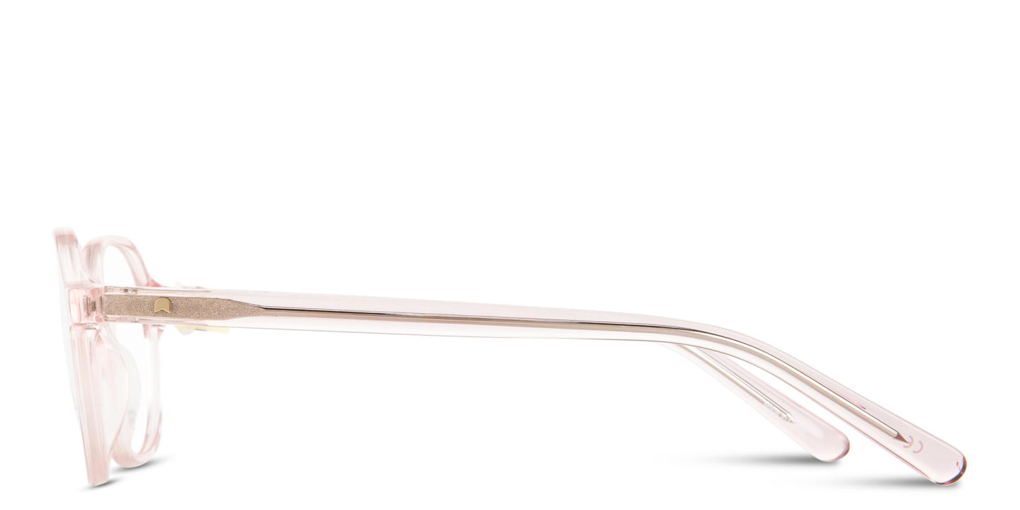 Shop TRICE Logo Kids Square Eyeglasses in Transparent Pink online.