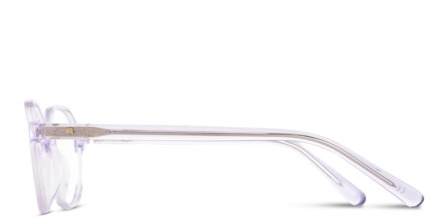 Shop TRICE Logo Kids Square Eyeglasses in Transparent Purple online.