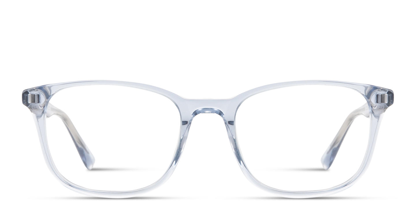Shop TRICE Logo Kids Square Eyeglasses in Transparent Blue online.