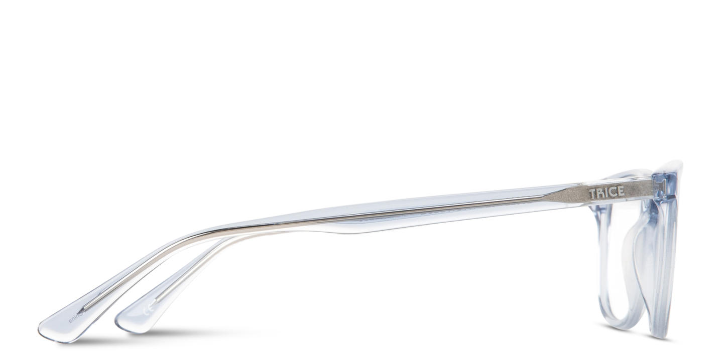 Shop TRICE Logo Kids Square Eyeglasses in Transparent Blue online.