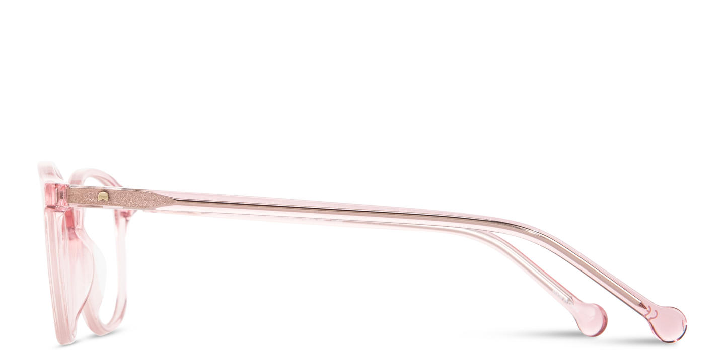 Shop TRICE Logo Kids Round Eyeglasses in Transparent Pink online.