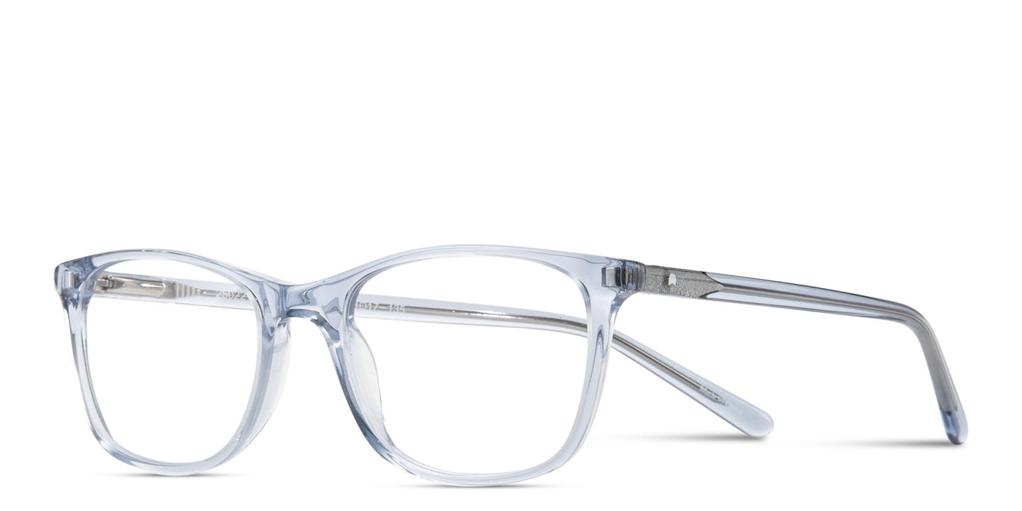 Shop TRICE Logo Kids Square Eyeglasses in Transparent Blue online.