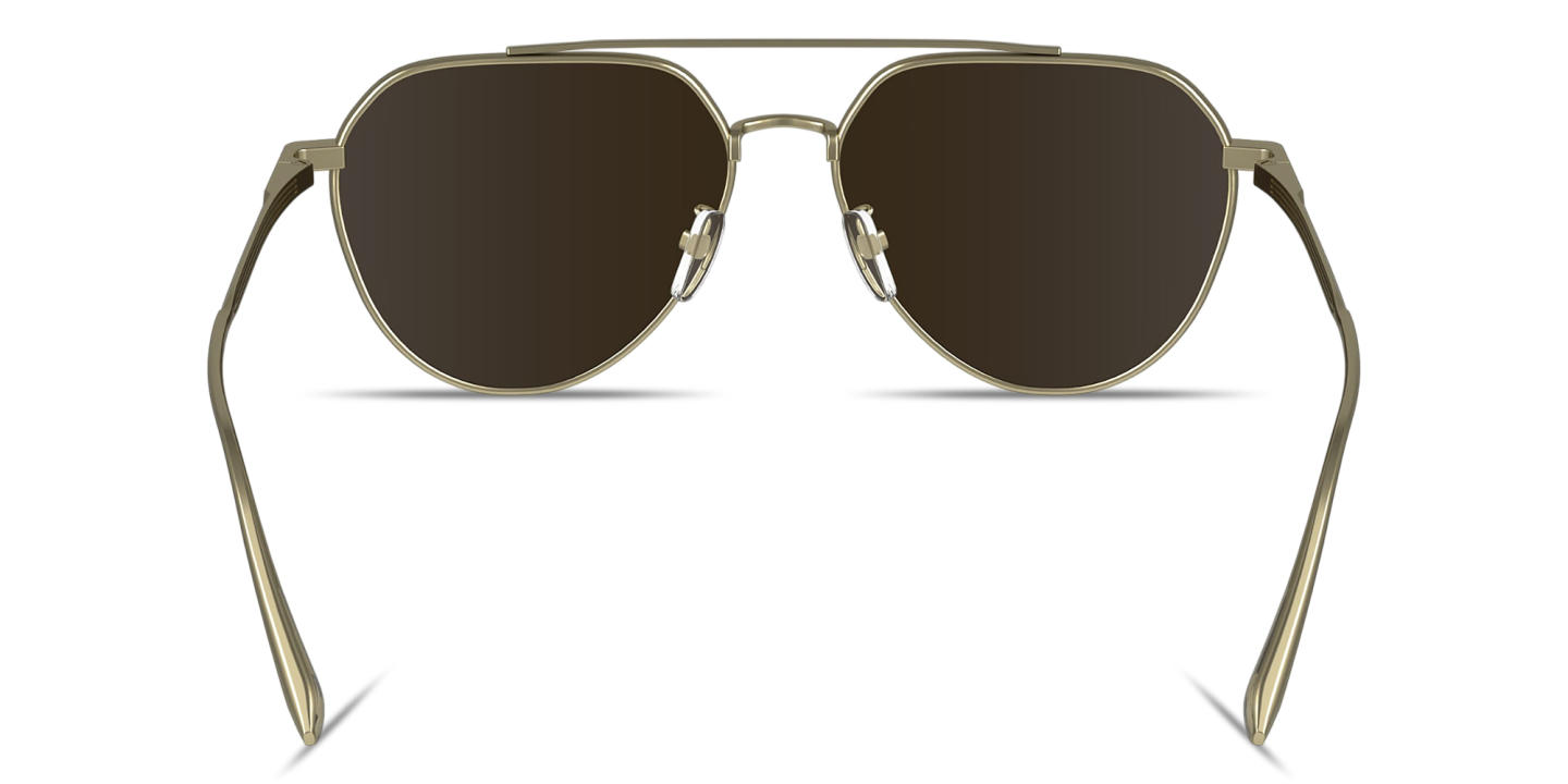 Shop Calvin Klein Engraved Logo Unisex Aviator Sunglasses in Gold online.
