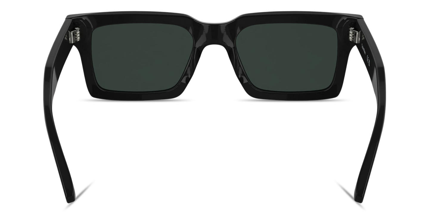 Shop Calvin Klein Logo Lettering Unisex Rectangle Sunglasses in Black online.