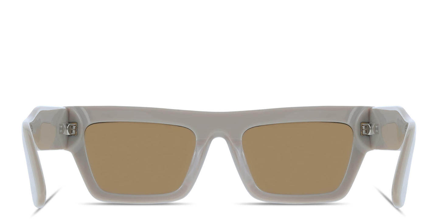 Shop Calvin Klein Logo Lettering Unisex Rectangle Sunglasses in Beige online.