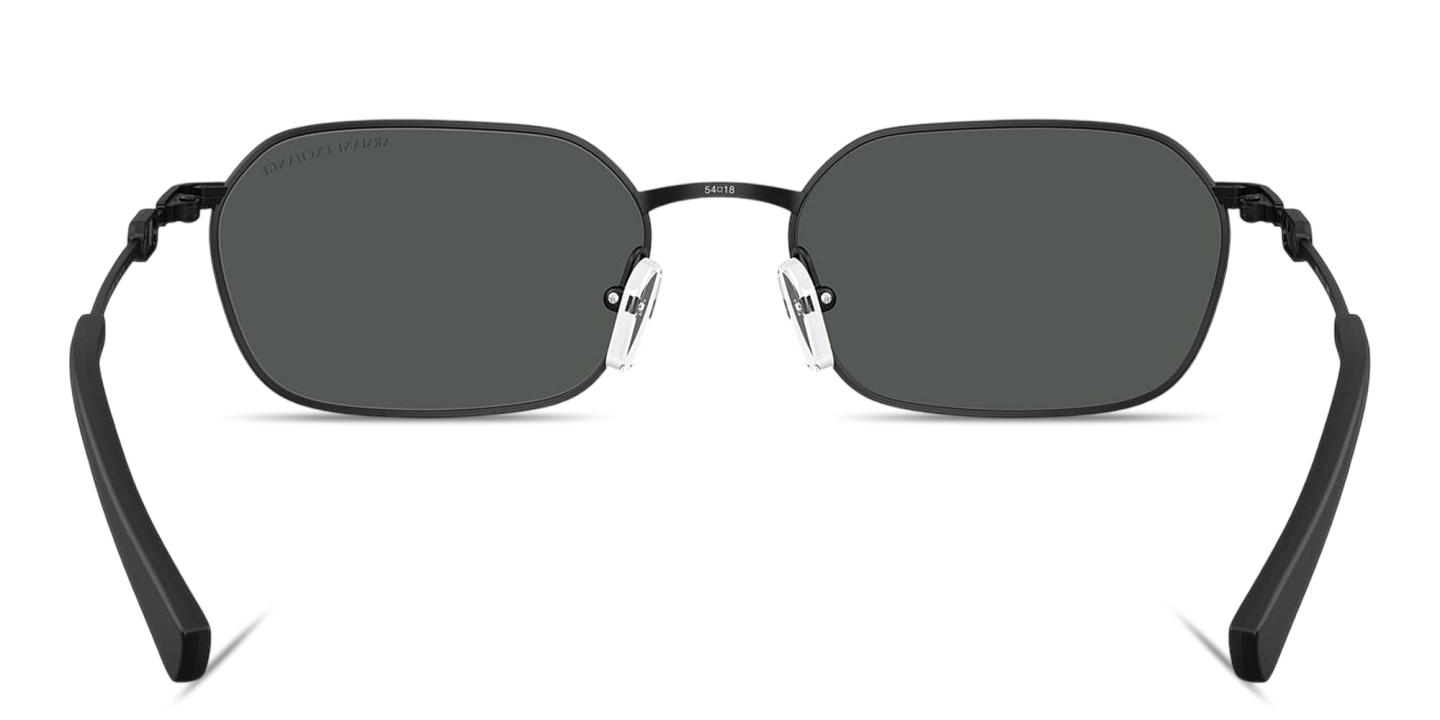 Shop Armani Exchange A|X Logo Unisex Irregular Sunglasses in Matte Black online.