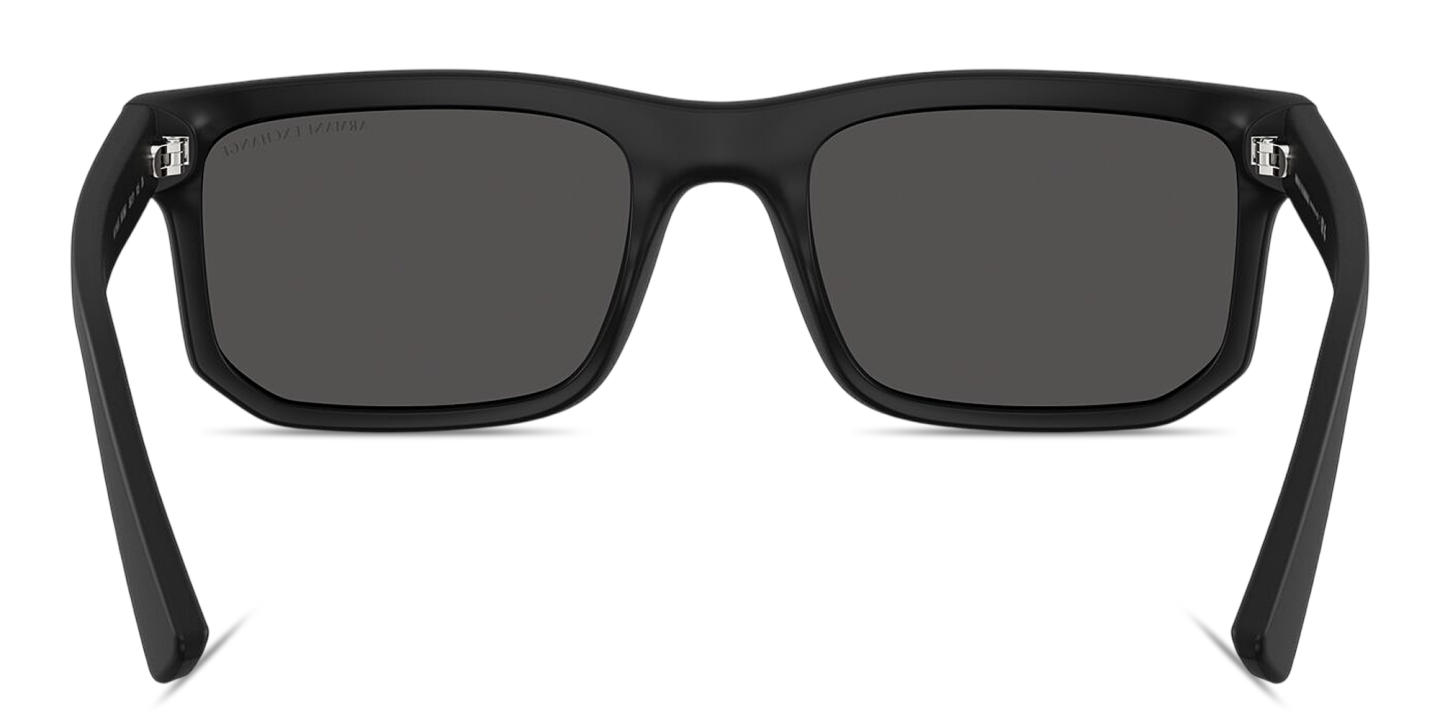 Shop Armani Exchange A|X Logo Square Sunglasses in Matte Black online.