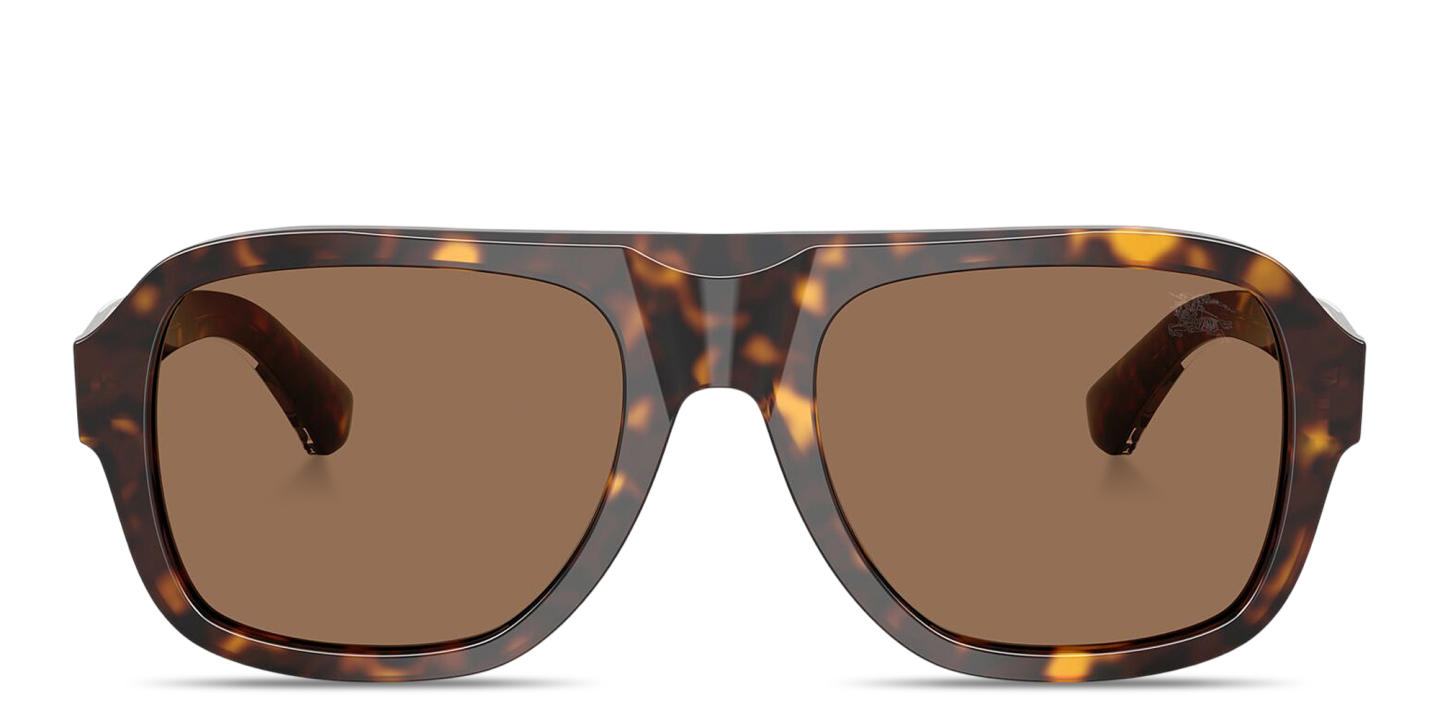 Shop BURBERRY Logo Signature Pilot Sunglasses in Havana online.